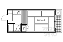 叡山電鉄叡山本線 元田中駅 徒歩3分の賃貸アパート 2階1Kの間取り