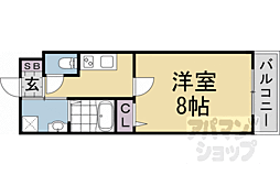 JR山陰本線 二条駅 徒歩5分の賃貸マンション 1階1Kの間取り