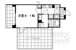 リーガル京都御所西II 3階1Kの間取り