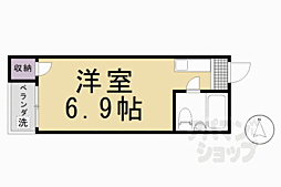 京都市営烏丸線 北大路駅 徒歩15分の賃貸マンション 3階1Kの間取り