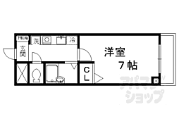 京都市営烏丸線 北山駅 徒歩8分の賃貸マンション 4階1Kの間取り