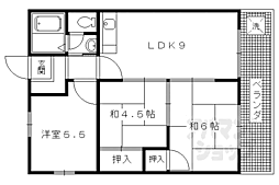京都市営烏丸線 北大路駅 徒歩28分の賃貸マンション 3階3LDKの間取り