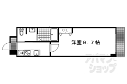 京阪本線 出町柳駅 徒歩12分の賃貸マンション 2階1Kの間取り