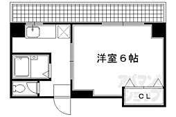 阪急京都本線 大宮駅 徒歩7分の賃貸マンション 4階1Kの間取り