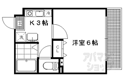 京阪本線 神宮丸太町駅 徒歩3分の賃貸マンション 3階1Kの間取り