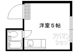 京都市営烏丸線 北大路駅 徒歩11分の賃貸マンション 3階ワンルームの間取り