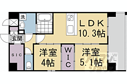京都市上京区西上善寺町マンション 2LDKの間取図画像