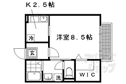 叡山電鉄鞍馬線 岩倉駅 徒歩18分の賃貸アパート 1階1Kの間取り