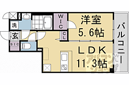 叡山電鉄叡山本線 修学院駅 徒歩6分の賃貸マンション 4階1LDKの間取り