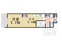 京都市営烏丸線 四条駅 徒歩2分の賃貸マンション 7階1DKの間取り