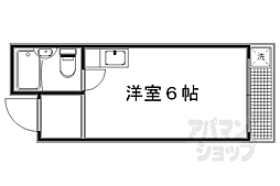 フロール智恵光院 2階ワンルームの間取り