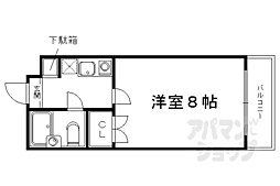 叡山電鉄鞍馬線 岩倉駅 徒歩12分の賃貸マンション 1階1Kの間取り