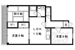 京都市営烏丸線 北大路駅 徒歩28分の賃貸マンション 5階3LDKの間取り