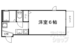 京都市営烏丸線 北山駅 徒歩10分の賃貸アパート 1階1Kの間取り