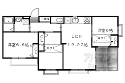 叡山電鉄叡山本線 茶山・京都芸術大学駅 徒歩6分の賃貸マンション 2階3LDKの間取り