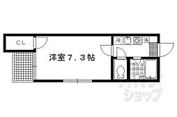 京阪本線 出町柳駅 徒歩24分の賃貸マンション 2階1Kの間取り