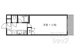 叡山電鉄叡山本線 一乗寺駅 徒歩4分の賃貸マンション 4階1Kの間取り
