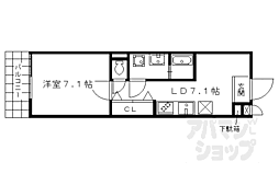 京都地下鉄東西線 西大路御池駅 徒歩3分の賃貸マンション 3階1LDKの間取り