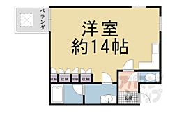 ヴィラ藤 ワンルームの間取図画像