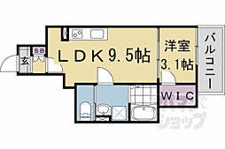 エクスフォート京都聚楽町 1LDKの間取図画像