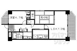 ライオンズマンション一条智恵光院 2LDKの間取図画像