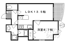 メロディーハイム二条城 1LDKの間取図画像