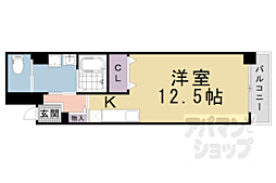 アクティ綾小路 ワンルームの間取図画像