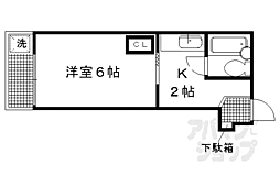 ヴィラージュ白梅町 1Kの間取図画像