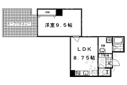 アクアレリスト今出川 1LDKの間取図画像