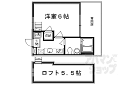 ロフティ同志社北 1Kの間取図画像