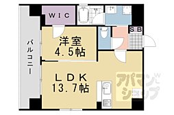 ベラジオ雅び京都河原町 1LDKの間取図画像