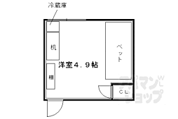 若竹荘 ワンルームの間取図画像