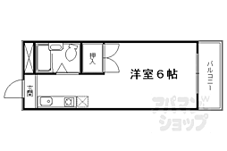 ルミナス一条 1Kの間取図画像