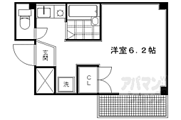 スペースレジデンス西陣 1Kの間取図画像