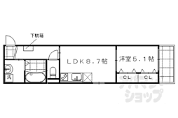 グランレブリー御所西2 1LDKの間取図画像