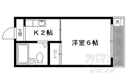 サンチェリーたかだNo.3 1Kの間取図画像