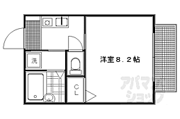 リジョンプレイス洞院 1Kの間取図画像