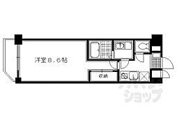インベスト京都修学院 1Kの間取図画像