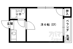 コーポ未麗等持院 1Kの間取図画像