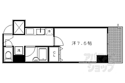 エクセレント御所西 1Kの間取図画像