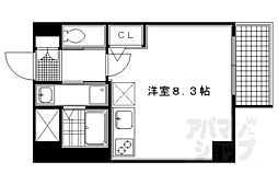 アスヴェル京都東堀川 ワンルームの間取図画像