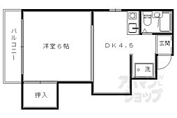 プティ・パレ 1DKの間取図画像