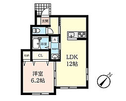 ベルクキルシェ 1LDKの間取図画像