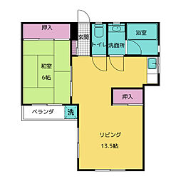 杉ビル東館 5階1LDKの間取り