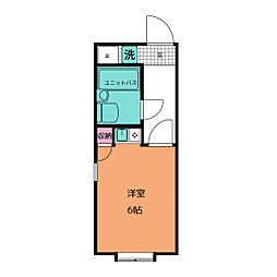 コート白壁 1階ワンルームの間取り