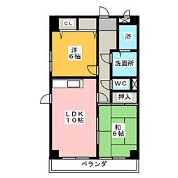 アベニューやなぎはら 2LDKの間取図画像