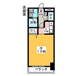 アネックス田幡 3階1Kの間取り