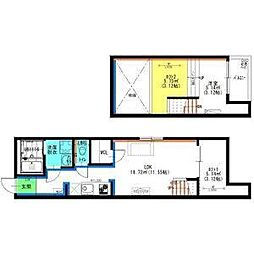 名古屋市北区清水5丁目アパート ワンルームの間取図画像