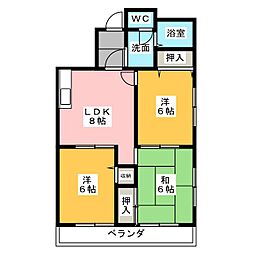 ソシアルアン 3LDKの間取図画像
