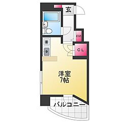 シャタック清水 ワンルームの間取図画像